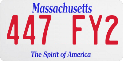 MA license plate 447FY2