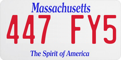 MA license plate 447FY5