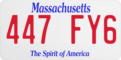 MA license plate 447FY6