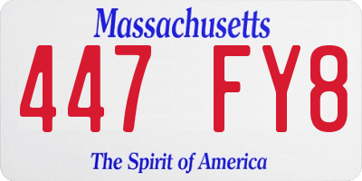 MA license plate 447FY8