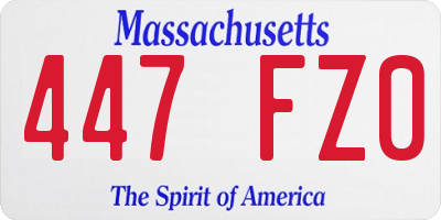 MA license plate 447FZ0