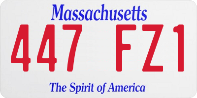 MA license plate 447FZ1