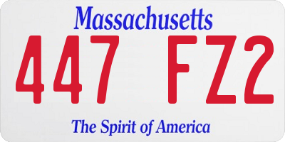MA license plate 447FZ2