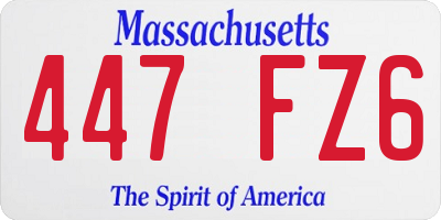 MA license plate 447FZ6