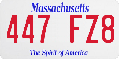 MA license plate 447FZ8