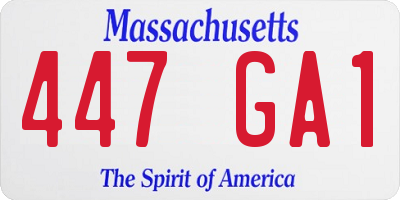 MA license plate 447GA1