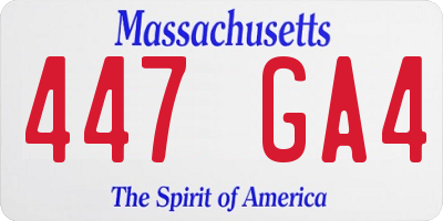 MA license plate 447GA4