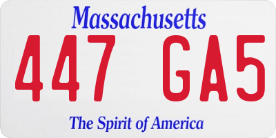 MA license plate 447GA5