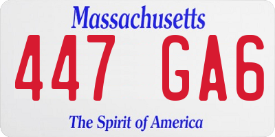 MA license plate 447GA6