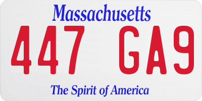MA license plate 447GA9