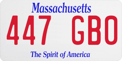 MA license plate 447GB0