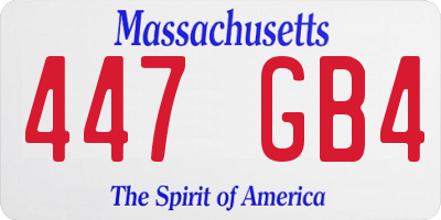 MA license plate 447GB4