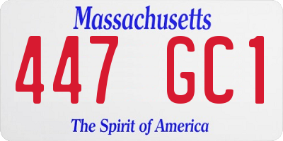 MA license plate 447GC1