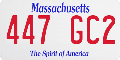 MA license plate 447GC2