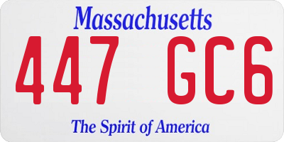 MA license plate 447GC6