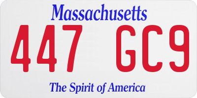 MA license plate 447GC9