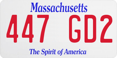 MA license plate 447GD2