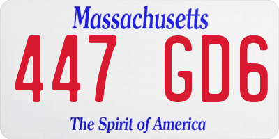 MA license plate 447GD6