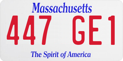 MA license plate 447GE1
