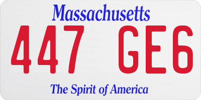 MA license plate 447GE6