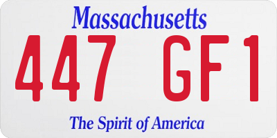MA license plate 447GF1