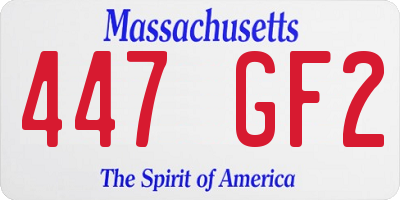 MA license plate 447GF2