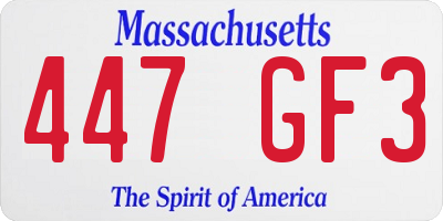 MA license plate 447GF3
