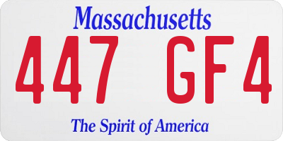 MA license plate 447GF4