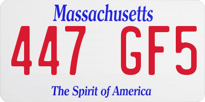 MA license plate 447GF5