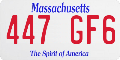 MA license plate 447GF6