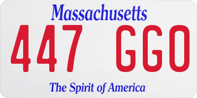 MA license plate 447GG0
