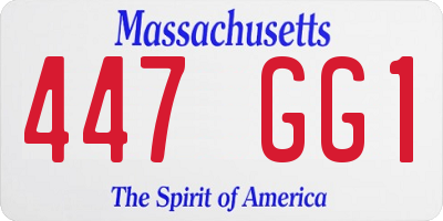 MA license plate 447GG1