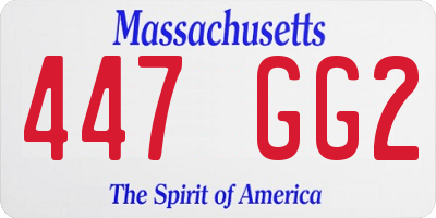 MA license plate 447GG2