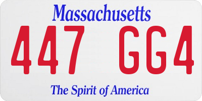 MA license plate 447GG4