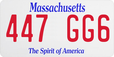MA license plate 447GG6