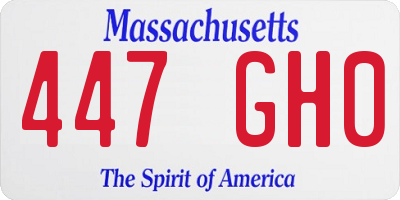 MA license plate 447GH0