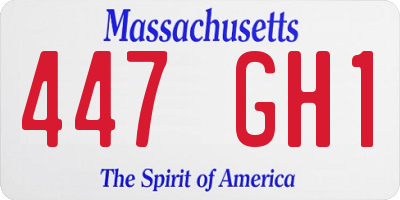 MA license plate 447GH1