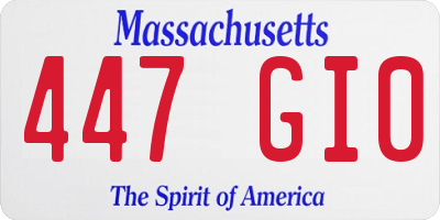 MA license plate 447GI0