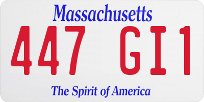 MA license plate 447GI1