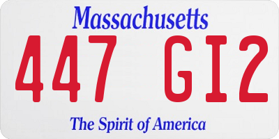 MA license plate 447GI2