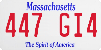 MA license plate 447GI4
