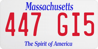 MA license plate 447GI5