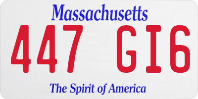 MA license plate 447GI6