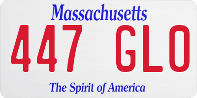 MA license plate 447GL0