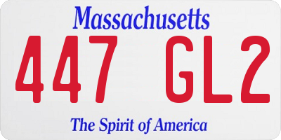 MA license plate 447GL2