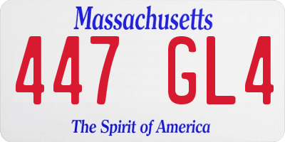 MA license plate 447GL4
