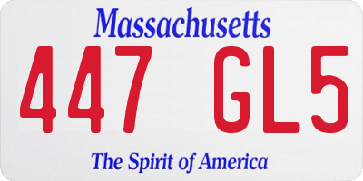MA license plate 447GL5