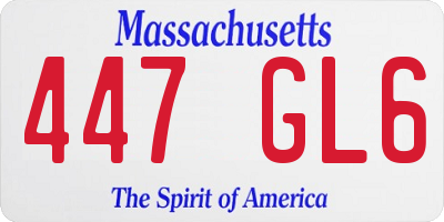 MA license plate 447GL6