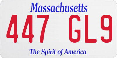 MA license plate 447GL9