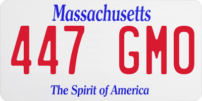 MA license plate 447GM0